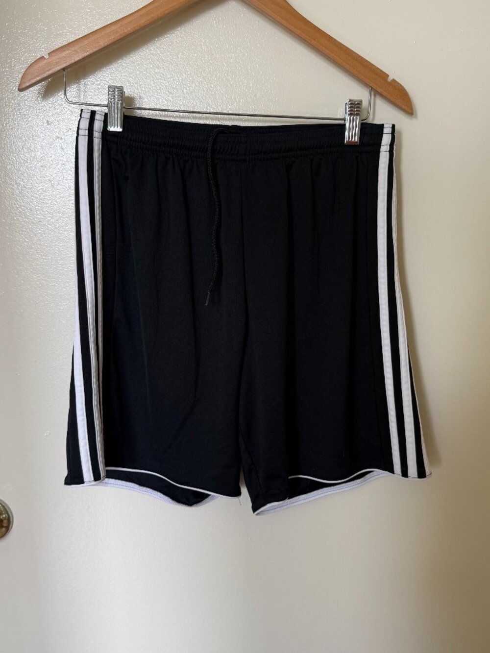 Adidas Black Climacool 3-Stripes Drawstring Athletic Running Shorts M